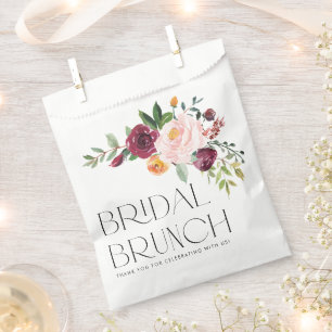 Sacolinha Buquê Floral de Aquarela Brunch Nupcial de Outono
