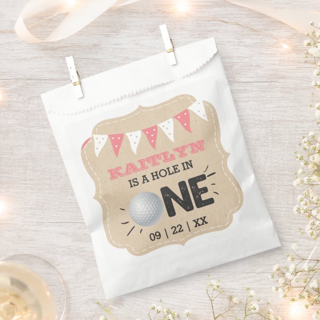 Sacolinha Buraco Em Uma Garota primeiro aniversario De Golfe (Cortado)