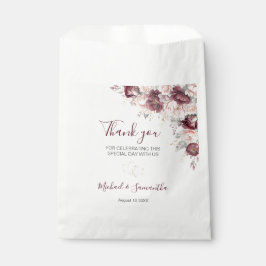 Sacolinha Burgundy Blush Peony e Casamento de Rosas