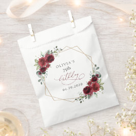 Sacolinha Burgundy Flowers, Red Flowers, Boho, Birthday