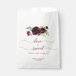 Sacolinha Burgundy Pumpkin Fall Favor Bag Love é Sweet