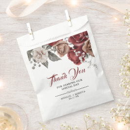 Sacolinha Burgundy Red Roses Floral Wedding