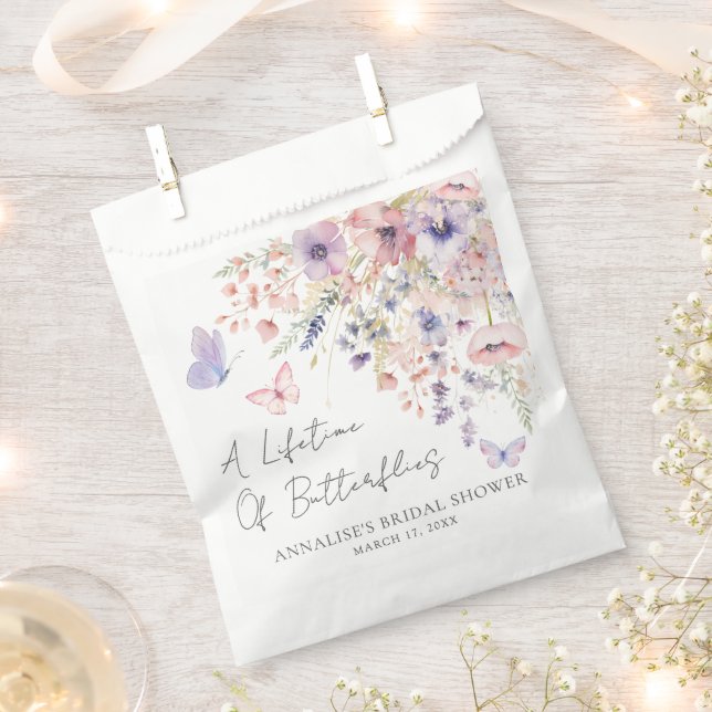 Sacolinha Butterfly Wildflower Bridal Shower (Cortado)