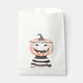 Sacolinha Cabeça de Abóbora de Halloween em Camiseta