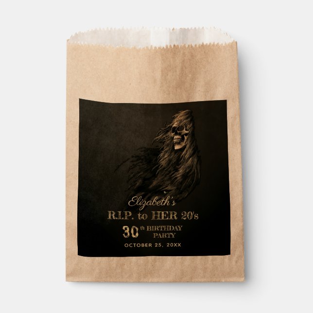 Sacolinha Cabelo assustador RIP para sua Festa de aniversári (Frente)