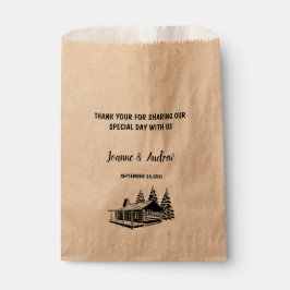 Sacolinha Cabine de madeira russa Obrigado casamento da mont