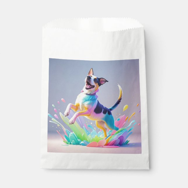 Sacolinha Cachorro alegre e alegre e divertido, salgado (Frente)