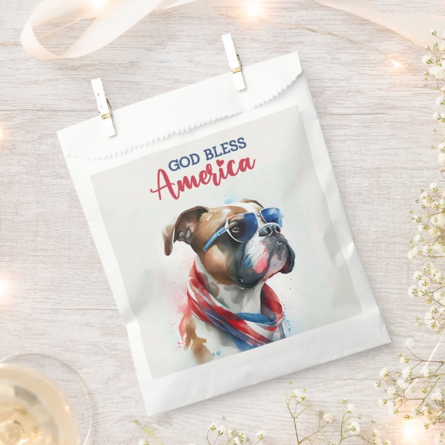 Sacolinha Cachorro-Boxer Patriótico (Cortado)