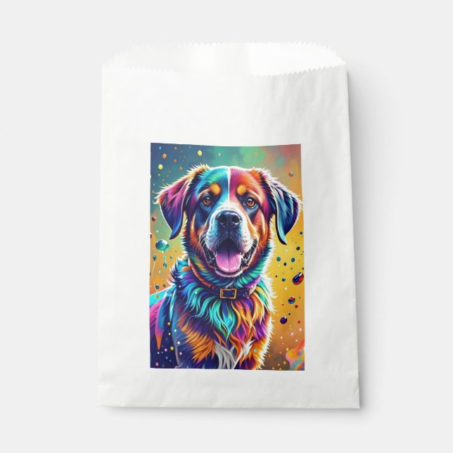 Sacolinha Cachorro colorido gigante feliz brincalhão engraça (Frente)