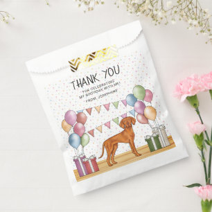 Sacolinha Cachorro da Raça Vizsla Húngaro Pastel Aniversário