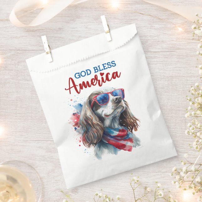 Sacolinha Cachorro Patriótico-Spaniel (Cortado)