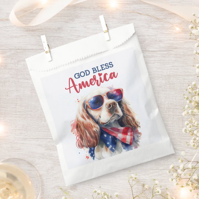 Sacolinha Cachorro Patriótico-Spaniel (Cortado)