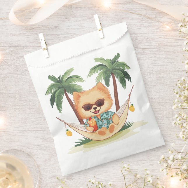 Sacolinha Cachorro Pomerano Em Camisa Hammock Havaiana (Cortado)