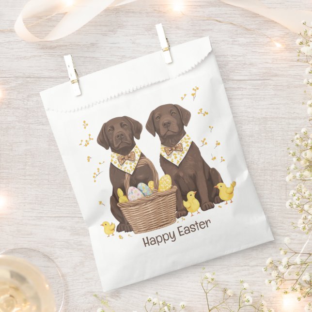 Sacolinha Cães de felz pascoa de chocolate Labrador (Cortado)