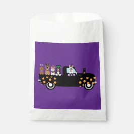 Sacolinha Cães De Halloween Num Caminhão De Recepção