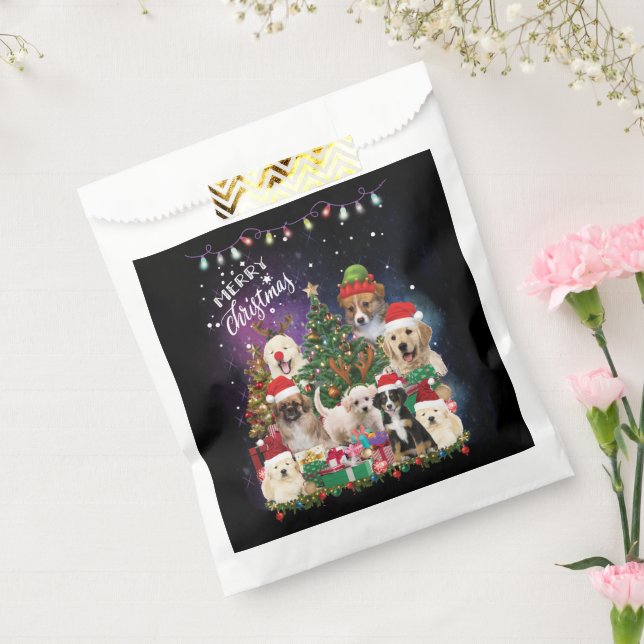 Sacolinha Cães Feliz Natal Luz (Selado)