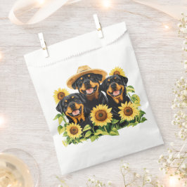 Sacolinha Cães Rottweiler Cercados Por Girassóis