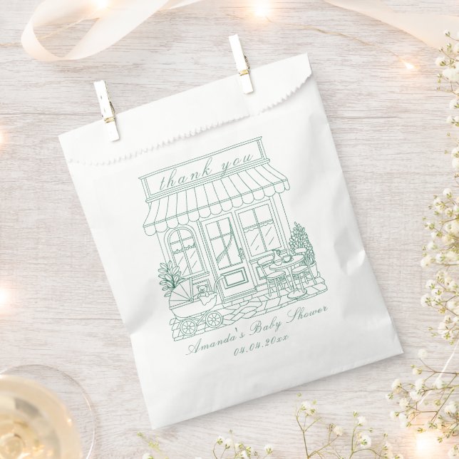 Sacolinha Cafe Bebe Bonjour Baby Shower (Cortado)