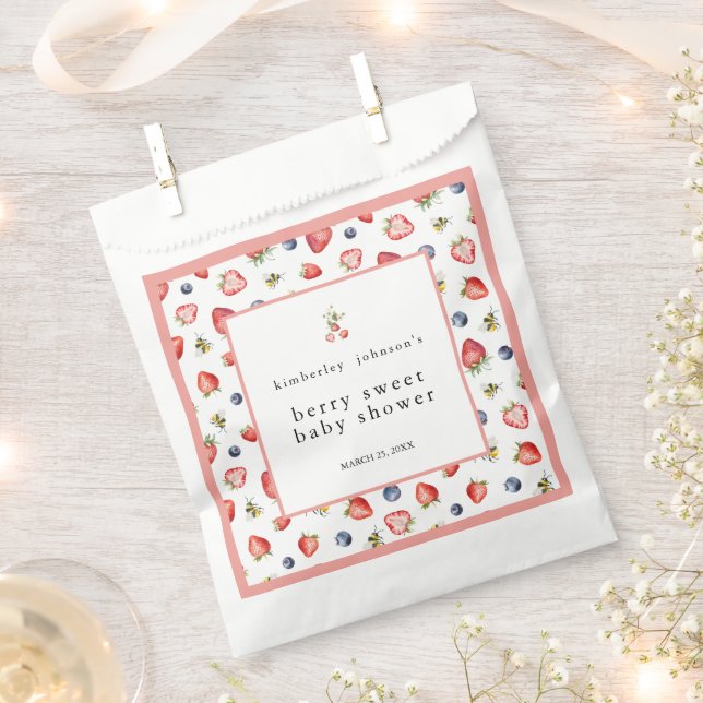 Sacolinha Caixa de Chá de fraldas de Berry Sweet Strawberry  (Cortado)