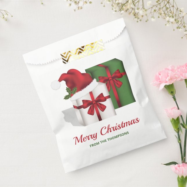 Sacolinha Caixas De Presente Brancas E Verdes Com Texto Pers (Selado)