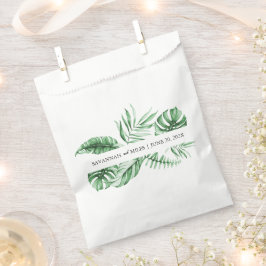 Sacolinha Calma Tropical Palm Casamento Monograma Favor Bag