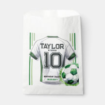 Camisa de Futebol Verde para Meninos Festa de Aniv