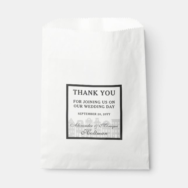 Sacolinha Canal Row de Amsterdã Casas Holandesas Obrigado (Frente)