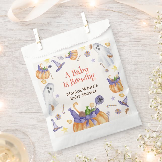 Sacolinha Candy Pumpkin Fantasma Halloween Bebê Chá (Cortado)