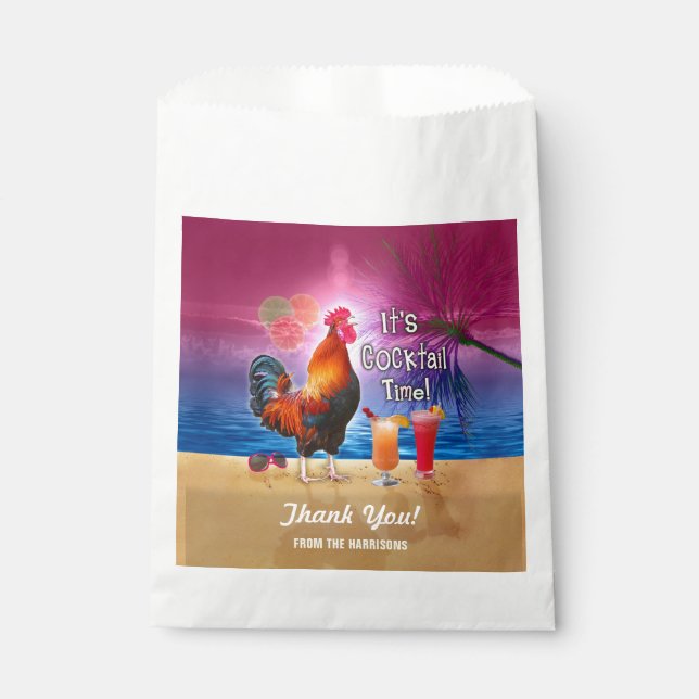 Sacolinha Cantão Tropical Rooster Funny Summer Beach (Frente)