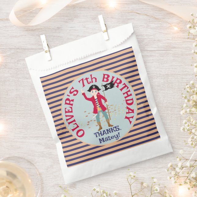 Sacolinha Capitão da Festa de aniversário do navio pirata (Cortado)