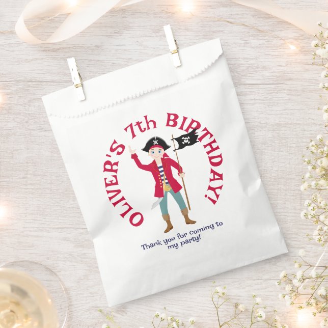 Sacolinha Capitão da Festa de aniversário do navio pirata (Cortado)