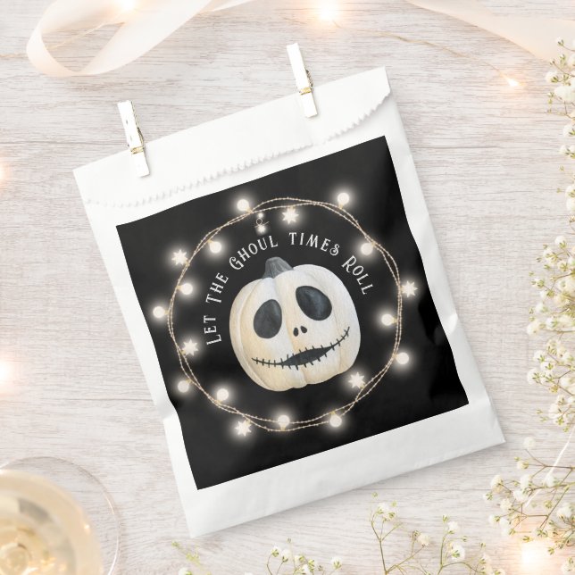 Sacolinha Cara de Abóbora Gótica do Festa de Halloween (Cortado)