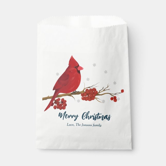 Sacolinha Cardinal Vermelho Aniversário Natal  (Frente)