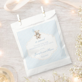 Sacolinha Carneiro azul de ursos balões bebê chá obrigado vo