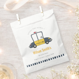 Sacolinha Carro De Polícia Amarelo Marinho Bonito, Crianças 