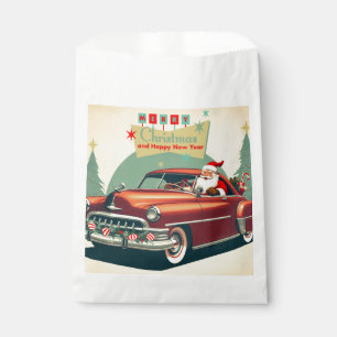 Sacolinha Carro vermelho antigo & Papai Noel