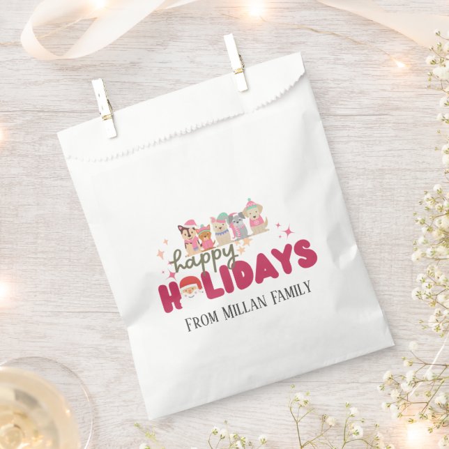 Sacolinha Cartão de Férias com foto da família ou empresa de (Cortado)