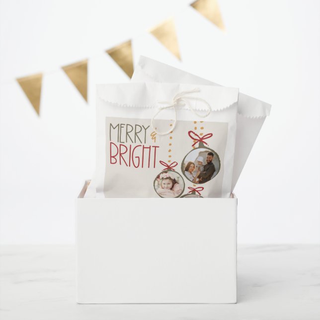 Sacolinha Cartão de Festa Natal da Família de Fotos 2025 (Festa)