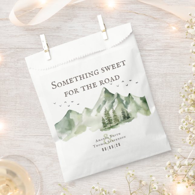 Sacolinha Cartão de número da tabela de paisagem verde Elega (Cortado)