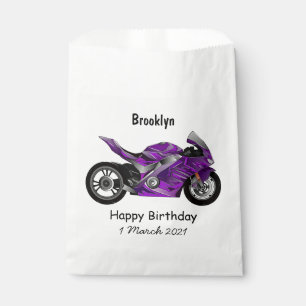 Sacolinha Cartografia de motocicletas de esporte roxo