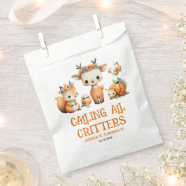 Sacolinha Cartoon Woodland Animals Cute Fall Kids' Birthday 