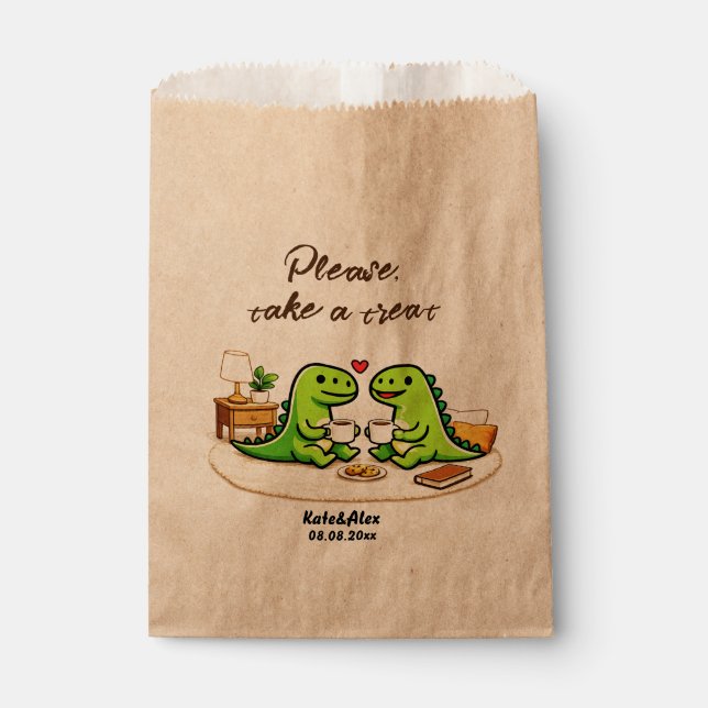 Sacolinha Casal fofo bebendo café (Frente)