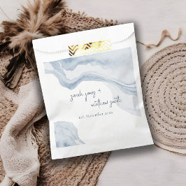 Sacolinha Casamento abstrato Blue Coastal Beach Watercolor