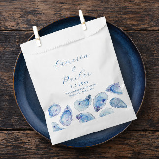 Sacolinha Casamento Aquarela Azul Ostra