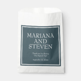 Sacolinha Casamento Azul da Fronteira Moderna Minimalista