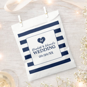 Sacolinha Casamento Azul e Branco do Marinho Quic Moderno