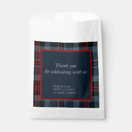 Sacolinha casamento azul escocês