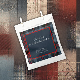 Sacolinha casamento azul escocês