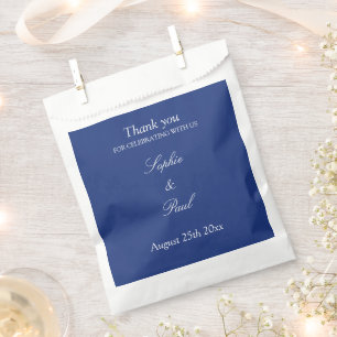 Sacolinha Casamento Azul Escuro Elegante Obrigado Bolsas Fav