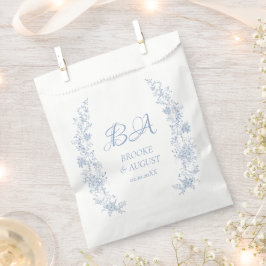Sacolinha Casamento Azul Monograma Dusty